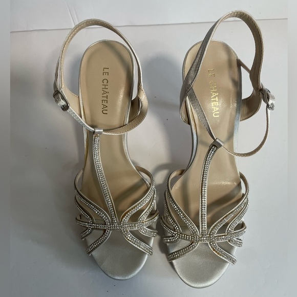 Le Chateau Silver  Studded Strappy Heel - Picture 4 of 8